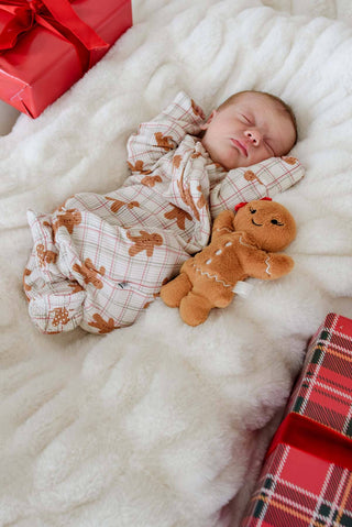 Christmas Bamboo Waffle Zipper Footie | Gingersnap