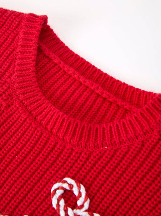 Winter Christmas Red "merry" Pullover Sweater