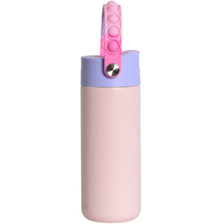 Fidget Handle Kids Stainless Bottle 18oz Blush Pink Tie Dye