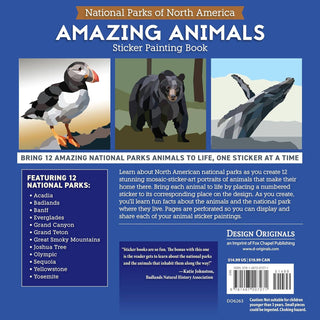 National Parks of N.America AMAZING ANIMALS Sticker Painting