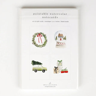 Christmas cheer paintable watercolor notecard set