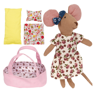 Mouse & Carry Cot Set in Flower Dress