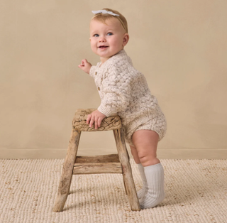 Quincy Mae Bubble Knit Cardigan Natural Confetti
