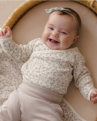 QUINCY Mae Floret Side Snap Bodysuit + Pant Set