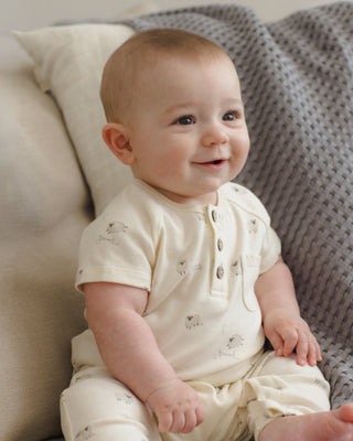 Quincy Mae Short Sleeve Jumpsuit Sheep
