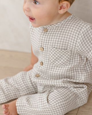 QUINCY MAE CHARLIE JUMPSUIT SAGE GINGHAM
