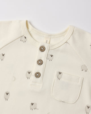 Quincy Mae Short Sleeve Jumpsuit Sheep