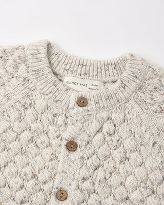 Quincy Mae Bubble Knit Cardigan Natural Confetti