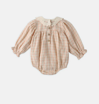QUINCY MAE CALLIE ROMPER PINK PLAID
