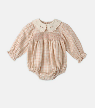 QUINCY MAE CALLIE ROMPER PINK PLAID