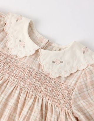 QUINCY MAE CALLIE ROMPER PINK PLAID