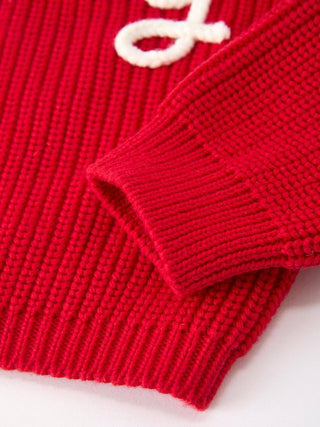 Winter Christmas Red "merry" Pullover Sweater