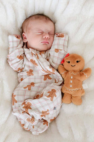 Christmas Bamboo Waffle Zipper Footie | Gingersnap