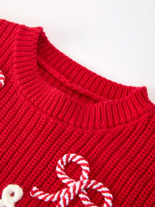 Winter Christmas Red "merry" Pullover Sweater