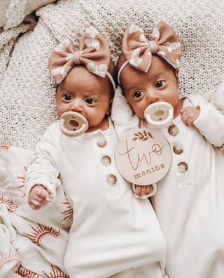 Itzy Ritzy - *NEW SIZE* Sweetie Soother™ Pacifier Sets (2-pack): Toast + Buttercream Braids