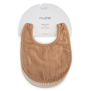 Mushie Muslin Bib two-pack in assorted colors