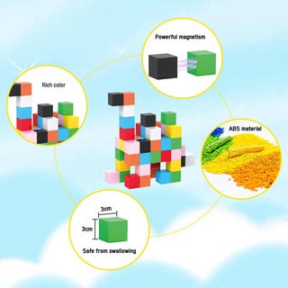 PicassoTiles - PicassoTiles 54pc 1.2" Magnetic Cubes Set