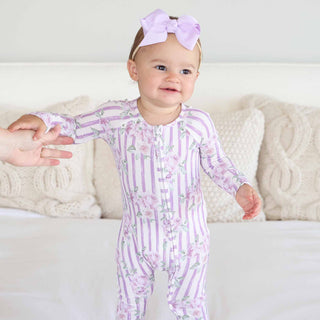 CADEN LANE - LILA'S LILAC'S BAMBOO WAFFLE CONVERTIBLE  ZIP ROMPER