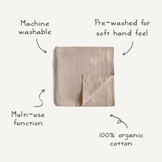 Mushie Organic Cotton Muslin Swaddle Blanket in assorted patterns