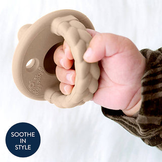 Itzy Ritzy - *NEW SIZE* Sweetie Soother™ Pacifier Sets (2-pack): Toast + Buttercream Braids