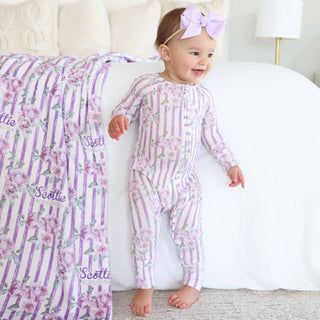 CADEN LANE - LILA'S LILAC'S BAMBOO WAFFLE CONVERTIBLE  ZIP ROMPER