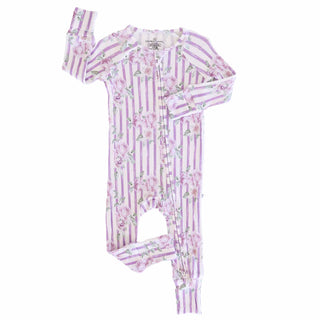 CADEN LANE - LILA'S LILAC'S BAMBOO WAFFLE CONVERTIBLE  ZIP ROMPER
