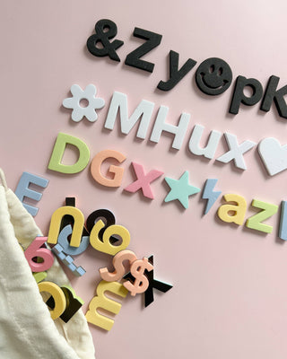CHERRYPICK- SOFT FOAM MAGNETIC LETTERS  & SYMBOLS 150PC SET: PASTEL RAINBOWS