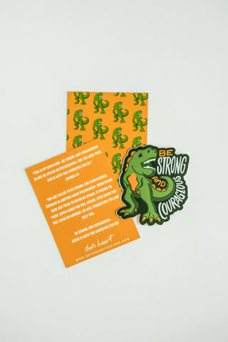 Dear Heart - Strong + Courageous Sticker I Christian Sticker I Gift
