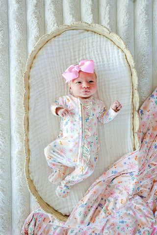 Caden Lane - Ruffle Bamboo Zipper Footie | Loosey Goose