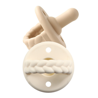 Itzy Ritzy - *NEW SIZE* Sweetie Soother™ Pacifier Sets (2-pack): Toast + Buttercream Braids