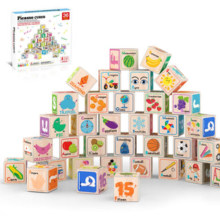 PicassoTiles - PicassoTiles 36pc 1" Magnetic Cubes Set
