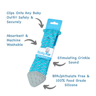 Tasty Tie® - Tasty Tie Teether, Crinkle Toy, Baby Boy Gift (Shark)