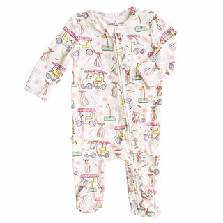 Caden Lane - Country Club Cuties Ruffle Zipper Footie | Pink: 0-3 months
