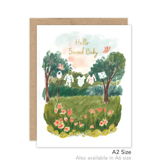 Biely & Shoaf - Clothesline Baby - Luxe A2 Card