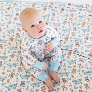 Caden Lane - Bathtime Besties Convertible Zip Romper | Blue: 18-24 months