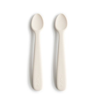 Mushie Silicone Feeding Spoons 2-pack in assorted colors