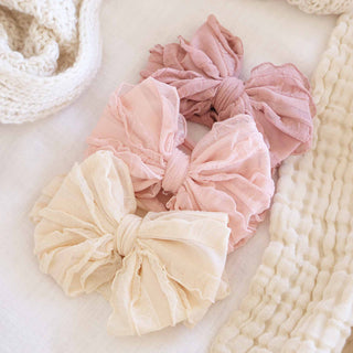 CADEN LANE - LARGE RUFFLE KNIT BOW | PINKS: LOTUS
