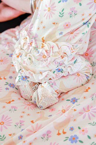 Caden Lane - Ruffle Bamboo Zipper Footie | Loosey Goose