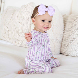 CADEN LANE - LILA'S LILAC'S BAMBOO WAFFLE CONVERTIBLE  ZIP ROMPER