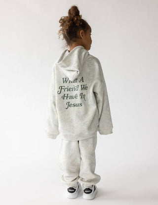 Elevated Faith - What a Friend in Jesus Camo Kids Hoodie