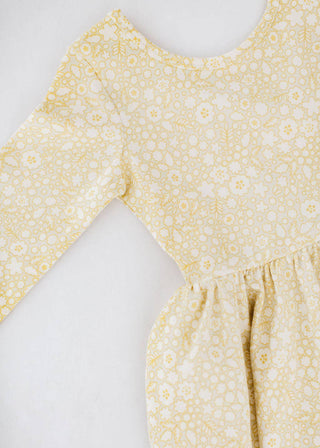 Good Apples Kids - 3/4 Sleeve Twirl Dress in Buttercup