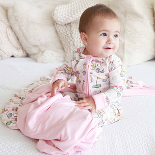 Caden Lane - Country Club Cuties Convertible Zip Romper | Pink: 12-18 months