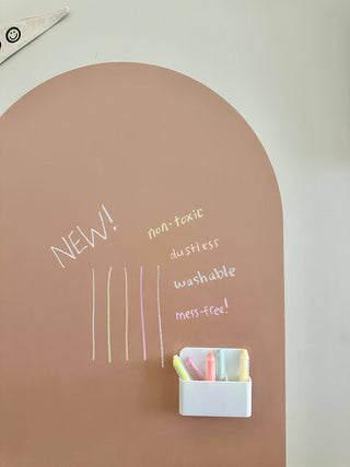 Cherrypick - Dustless Chalk Crayons + Magnetic Holder Bundle for Magic Playwall: White