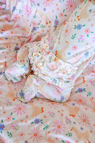 Caden Lane - Ruffle Bamboo Zipper Footie | Loosey Goose