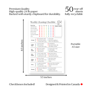 Eleventh and Taylor - Weekly Cleaning Checklist: 50-Page Notepad
