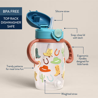 Itzy Ritzy - *NEW* Itzy Sips™ - Straw Cup With Snap-Close Lid: Ribbons & Roses