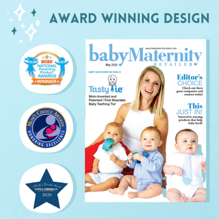 Tasty Tie® - Tasty Tie Teether, Crinkle Toy, Baby Boy Gift (Polkadot)
