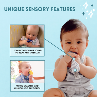 Tasty Tie® - Tasty Tie Teether, Crinkle Toy, Baby Boy Gift (Dino)