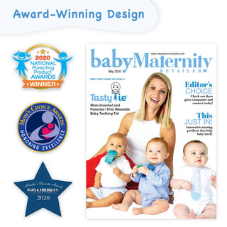 Tasty Tie® - Tasty Tie Teether, Crinkle Toy, Baby Boy Gift (Dino)