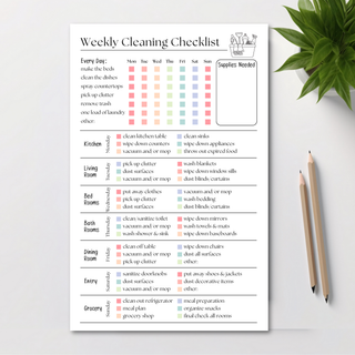 Eleventh and Taylor - Weekly Cleaning Checklist: 50-Page Notepad